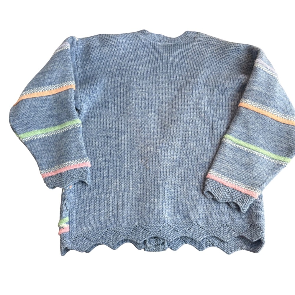 Vintage Heartworks L Crochet Cardigan Sweater Pastel Grannycore Cutesy Kawaii - Picture 9 of 9